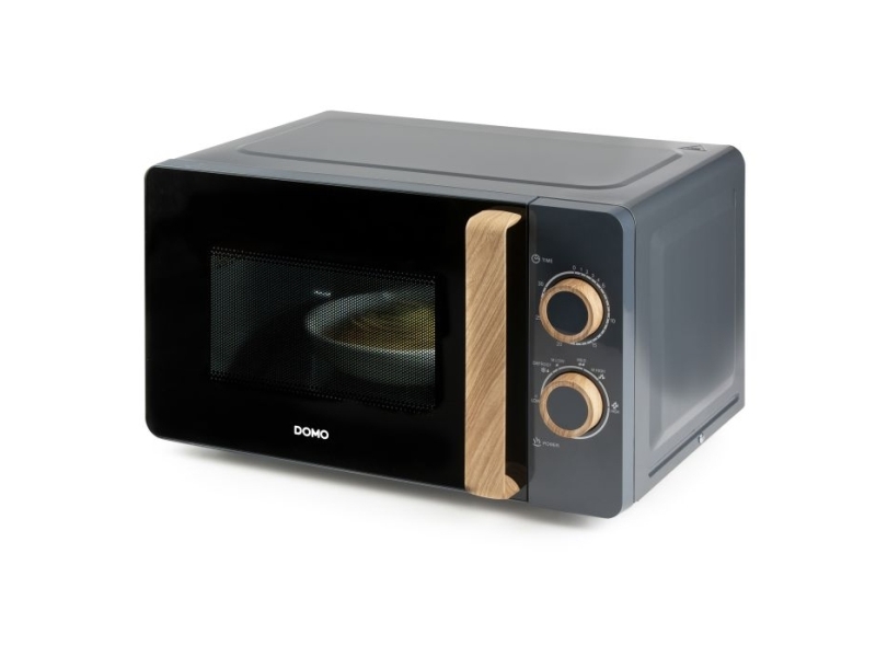 Domo DO3320, Bordplade, Solo mikroovn, 20 L, 700 W, Dreje, Sort, Træ