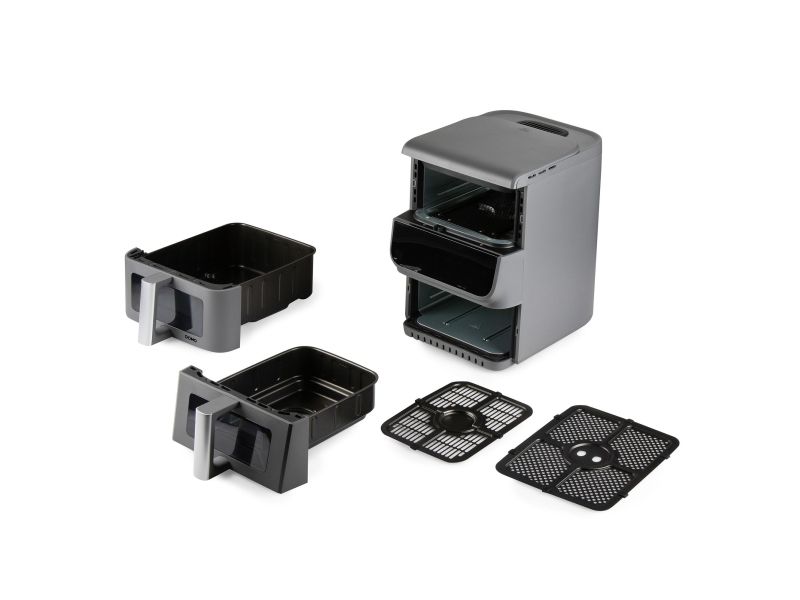 Domo DO550FR, Varmluftsteger, 10 L, 80 °C, 200 °C, 60 min., Dobbelt