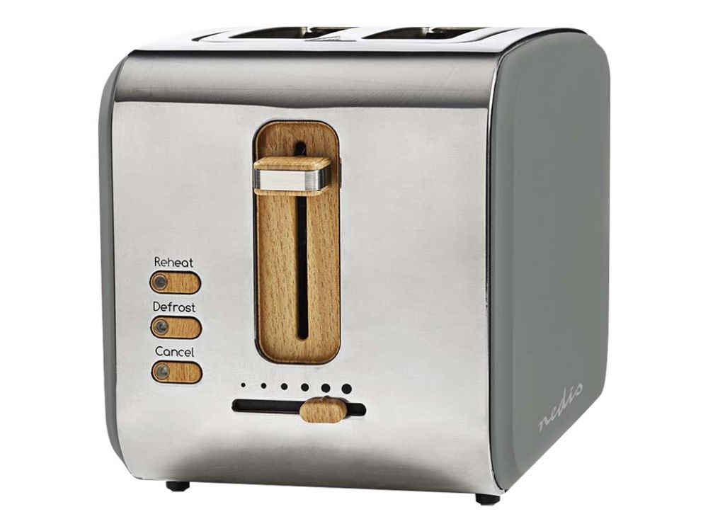 Nedis Brødrister KABT510EGY - toaster - grey