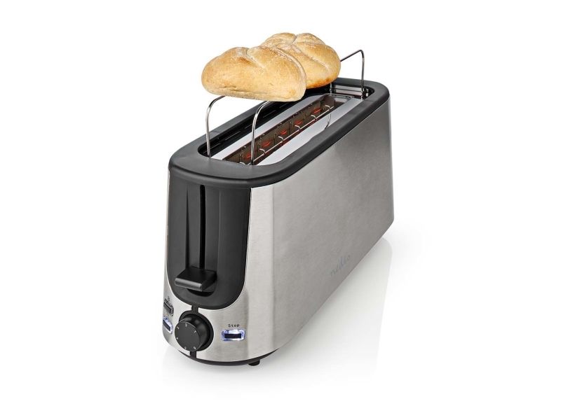 Nedis KABT310EAL, 1 skive(r), Aluminium, Sort, Acrylonitrilbutadienstyren, Aluminium, Knapper, 1000 W, 220 - 240 V