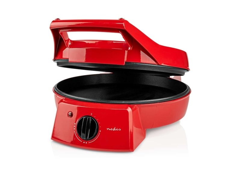 Nedis FCPM100FRD, 1 pizza(er), 30 cm, 230 °C, Sort, Rød, Acrylonitrilbutadienstyren, Aluminium, 1800 W