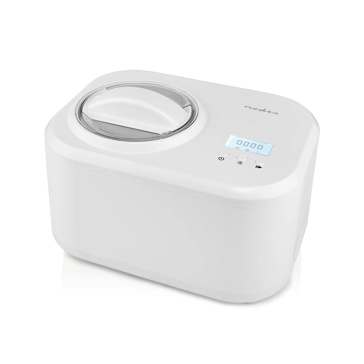 Nedis KAIM600CWT, Kompressor ismaskine, 1 L, 60 min., 1 skåle, LCD, 0,7 m billede 1