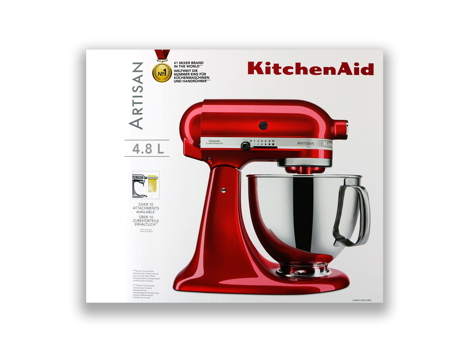 KitchenAid Køkkenmaskine 5KSM175PSECA Artisan 4.8L - Rød