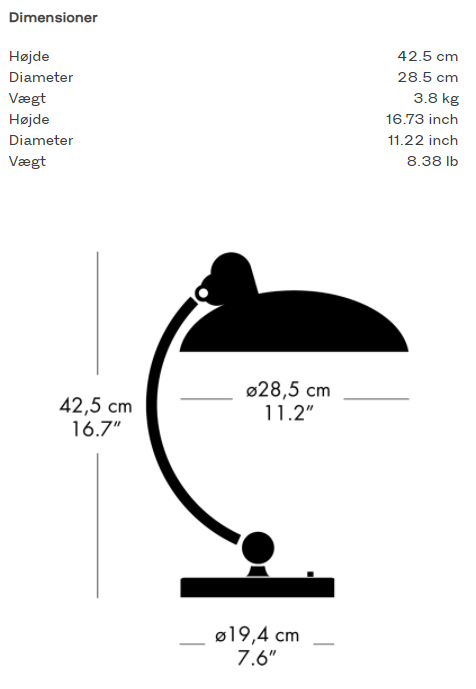 KAISER Idell™ 6631-T Luxus Bordlampe Black billede 2