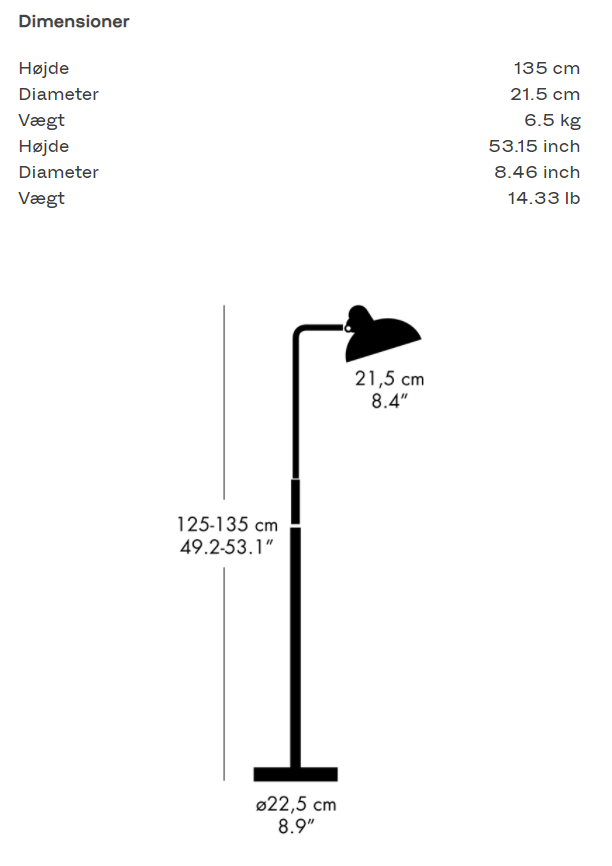 KAISER Idell™ Gulvlampe 6580-F Luxus Sort billede 2