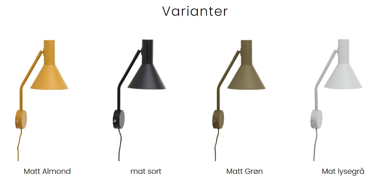 LYSS Mat sort væglampe billede 4