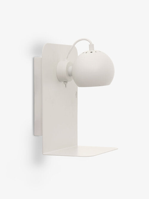 Frandsen - Ball USB Ø12 Væglampe, Matt Hvid billede 1
