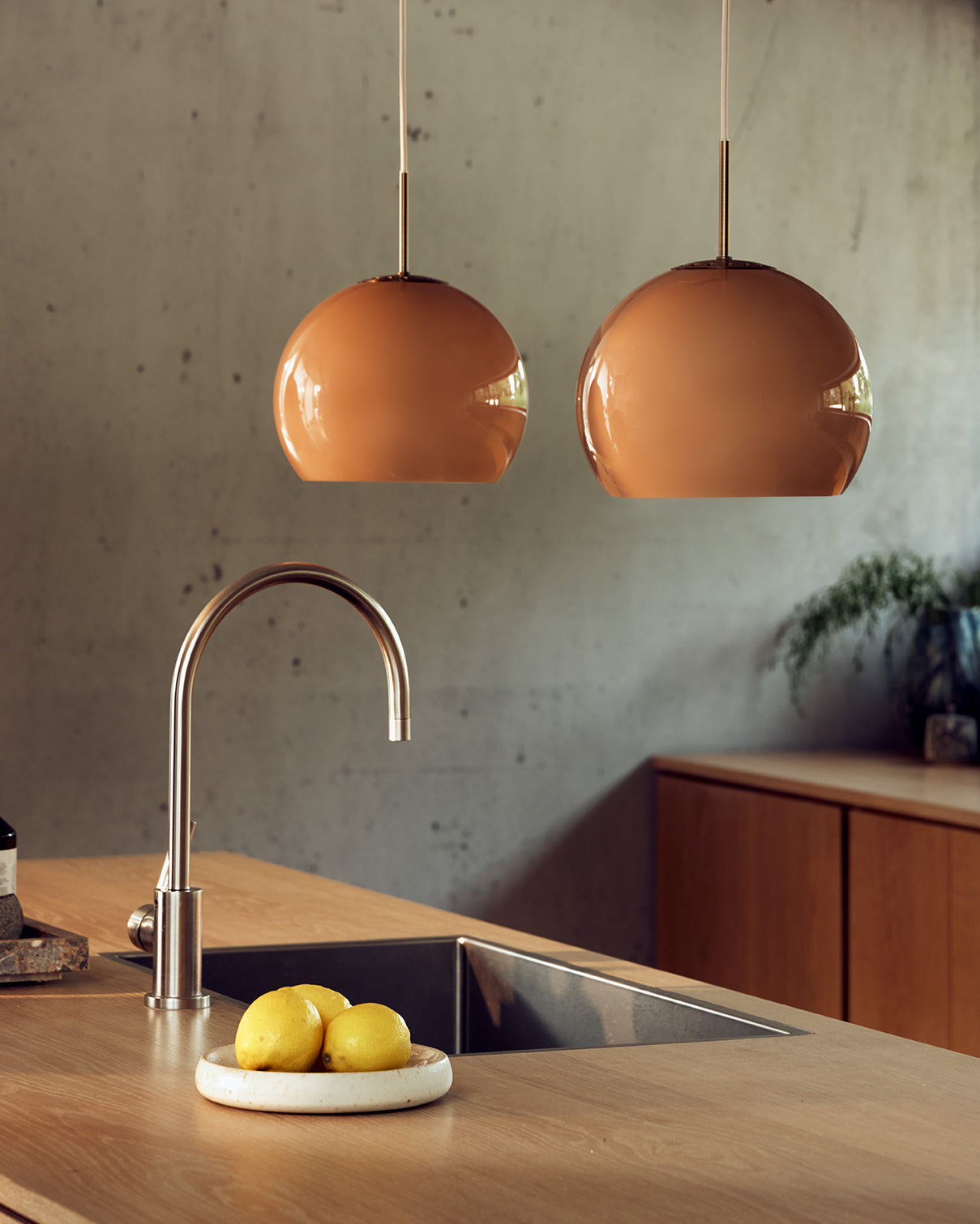 Ball Glass Pendel Ø25 Cappuccino billede 3