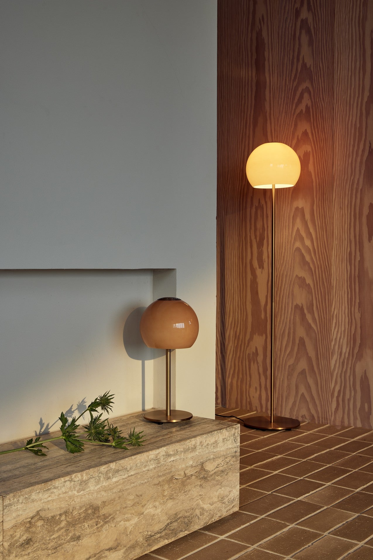 Ball Glass Bordlampe Ø18 Amber billede 2