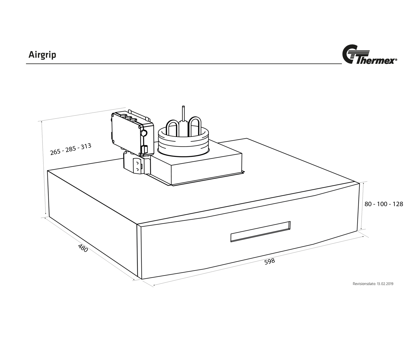 Thermex 530.26.5000.2 Airgrip Emhætte til centralventilation