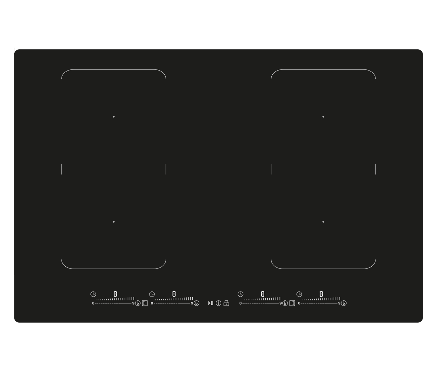 Thermex Nordic 6780 Induktion 80 Cm, 4zone, White Light Induktionskogeplade billede 2
