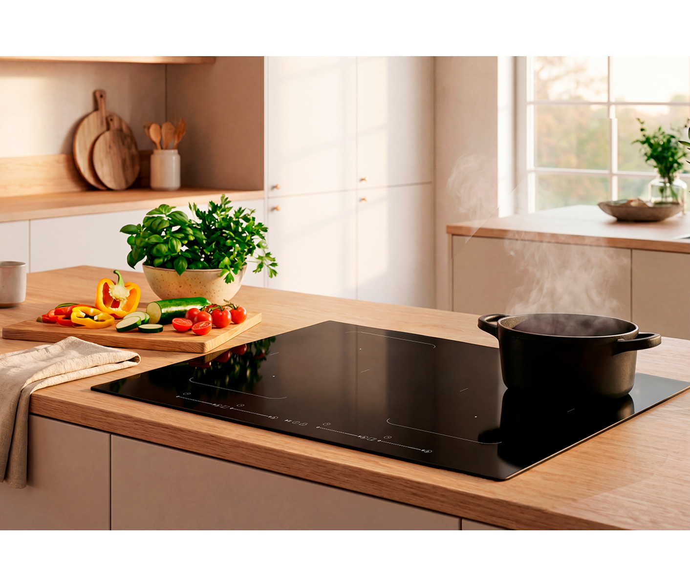 Thermex Nordic 6780 Induktion 80 Cm, 4zone, White Light Induktionskogeplade billede 3