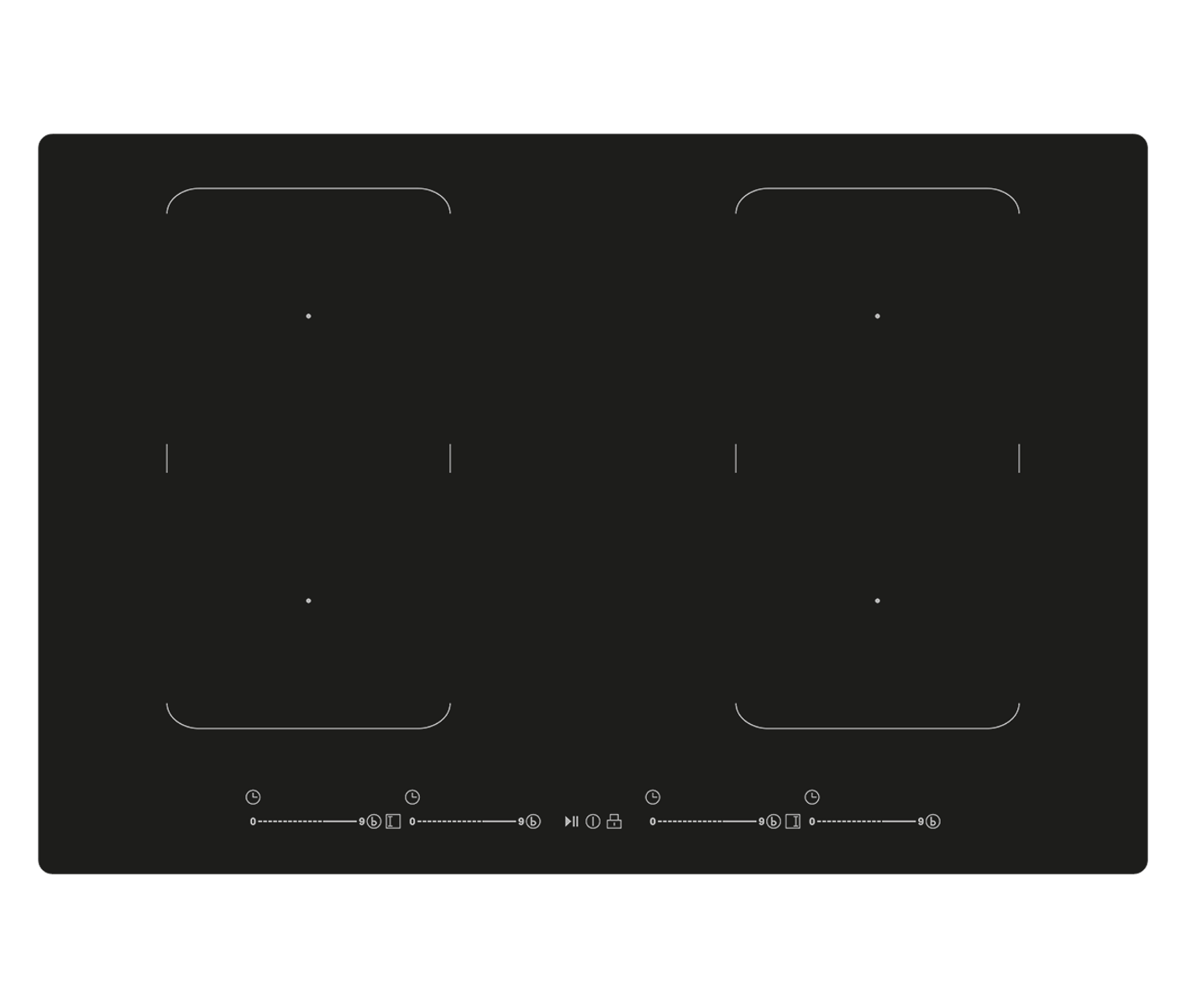 Thermex Nordic 6780 Induktion 80 Cm, 4zone, White Light Induktionskogeplade