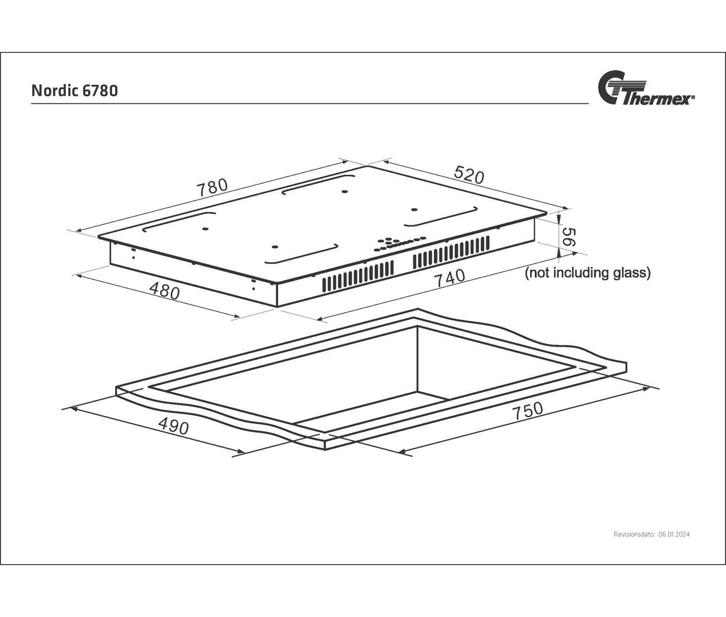Thermex Nordic 6780 Induktion 80 Cm, 4zone, White Light Induktionskogeplade billede 6
