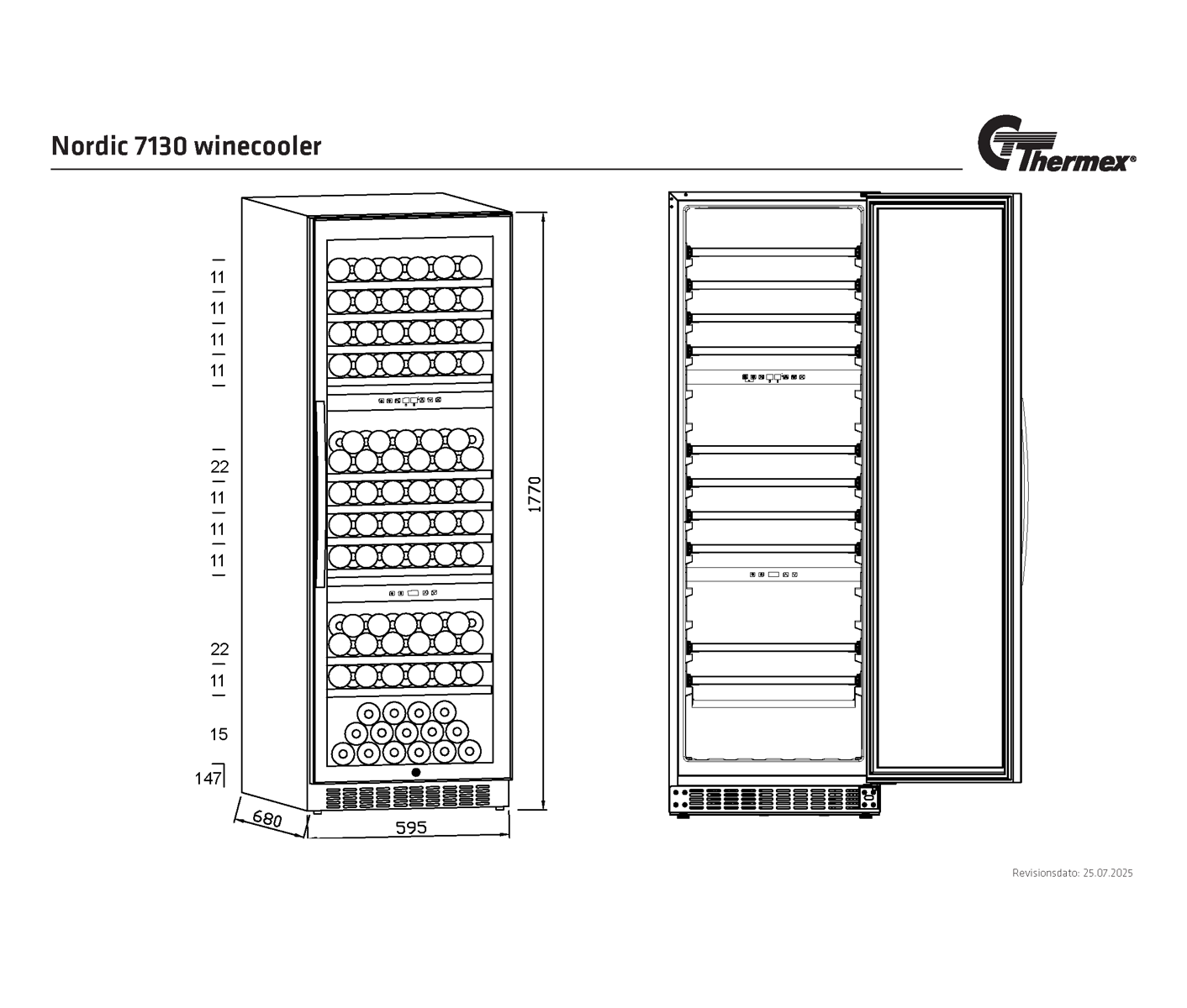 Thermex Nordic Winecooler 7130 Triple Zone Vinkøleskab billede 3