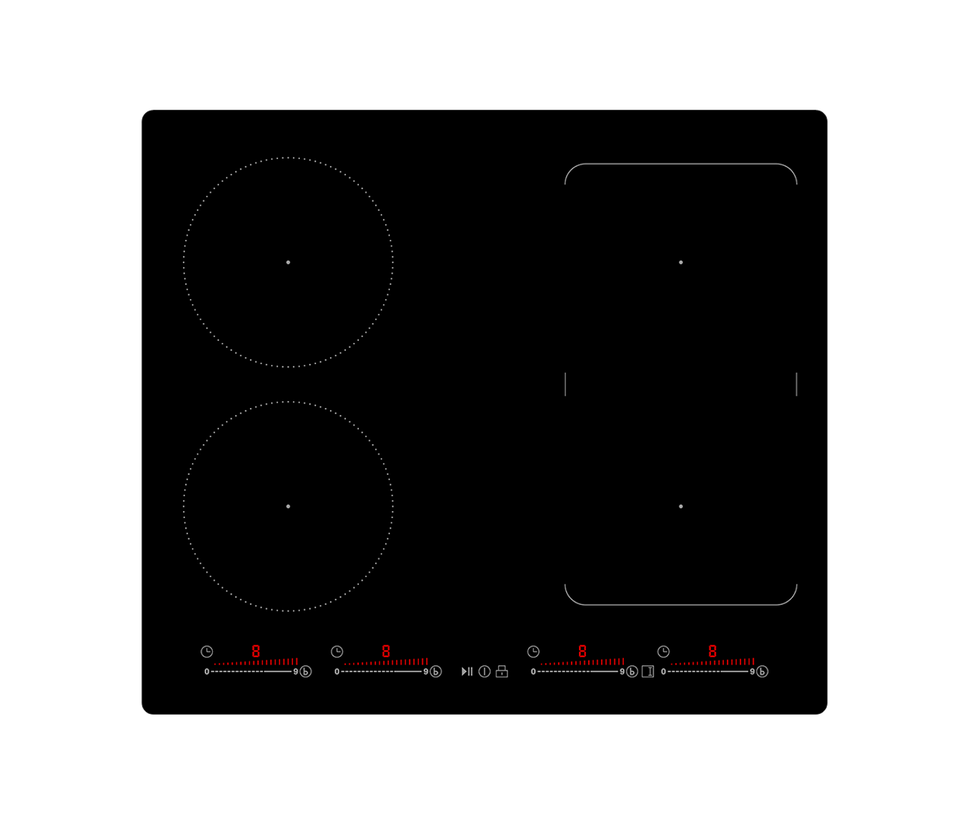 Thermex Nordic 6660 Induktion 60 Cm, 4 Zone, Red Light Induktionskogeplade billede 2
