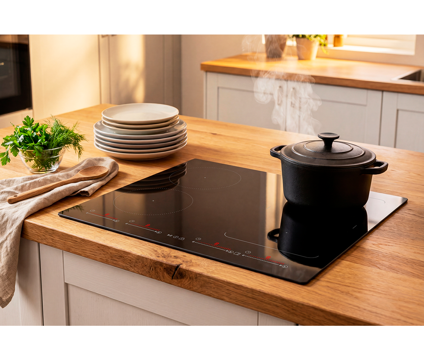 Thermex Nordic 6660 Induktion 60 Cm, 4 Zone, Red Light Induktionskogeplade billede 3