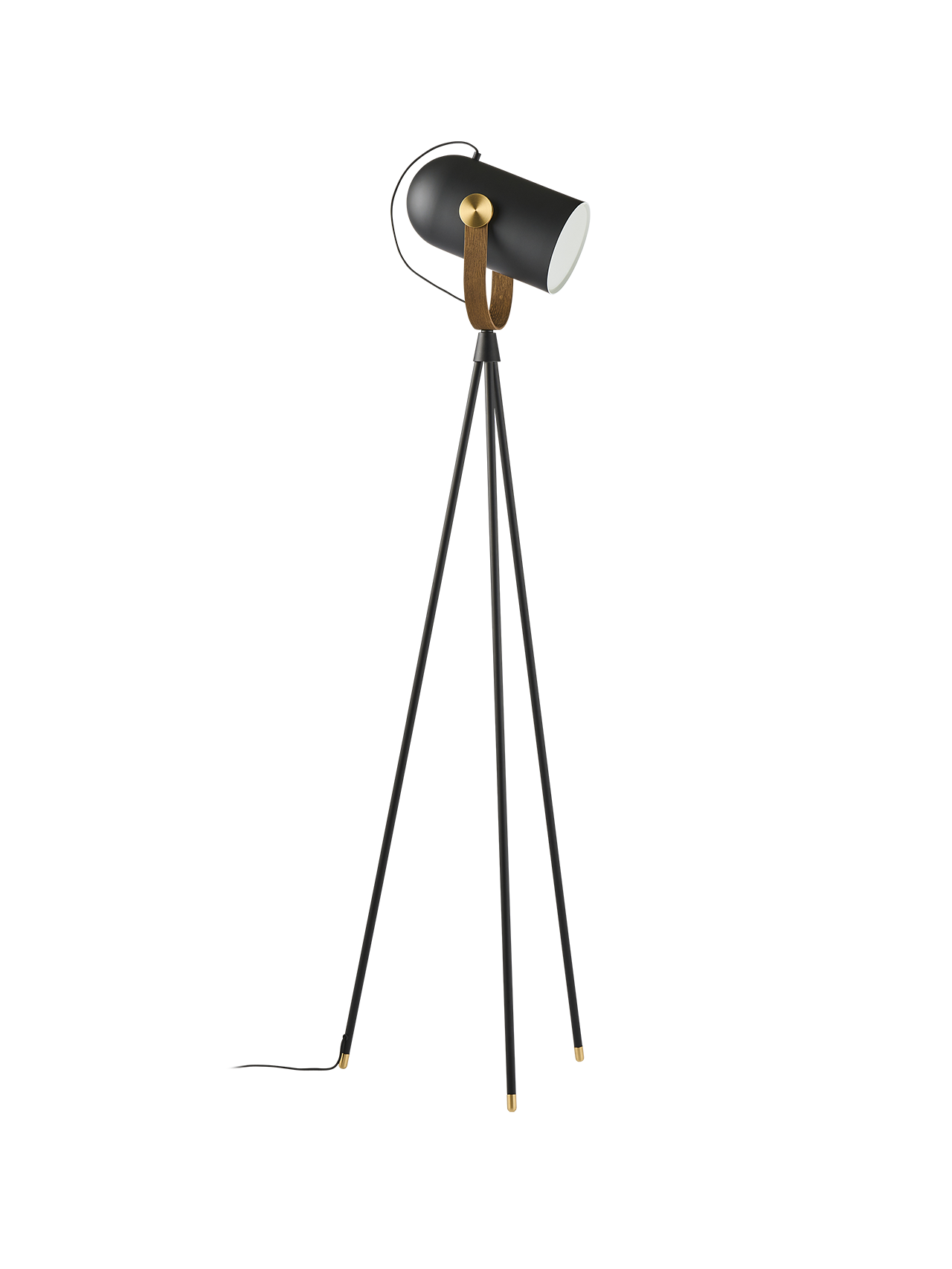 Carronade II røget eg/messing gulvlampe billede 2