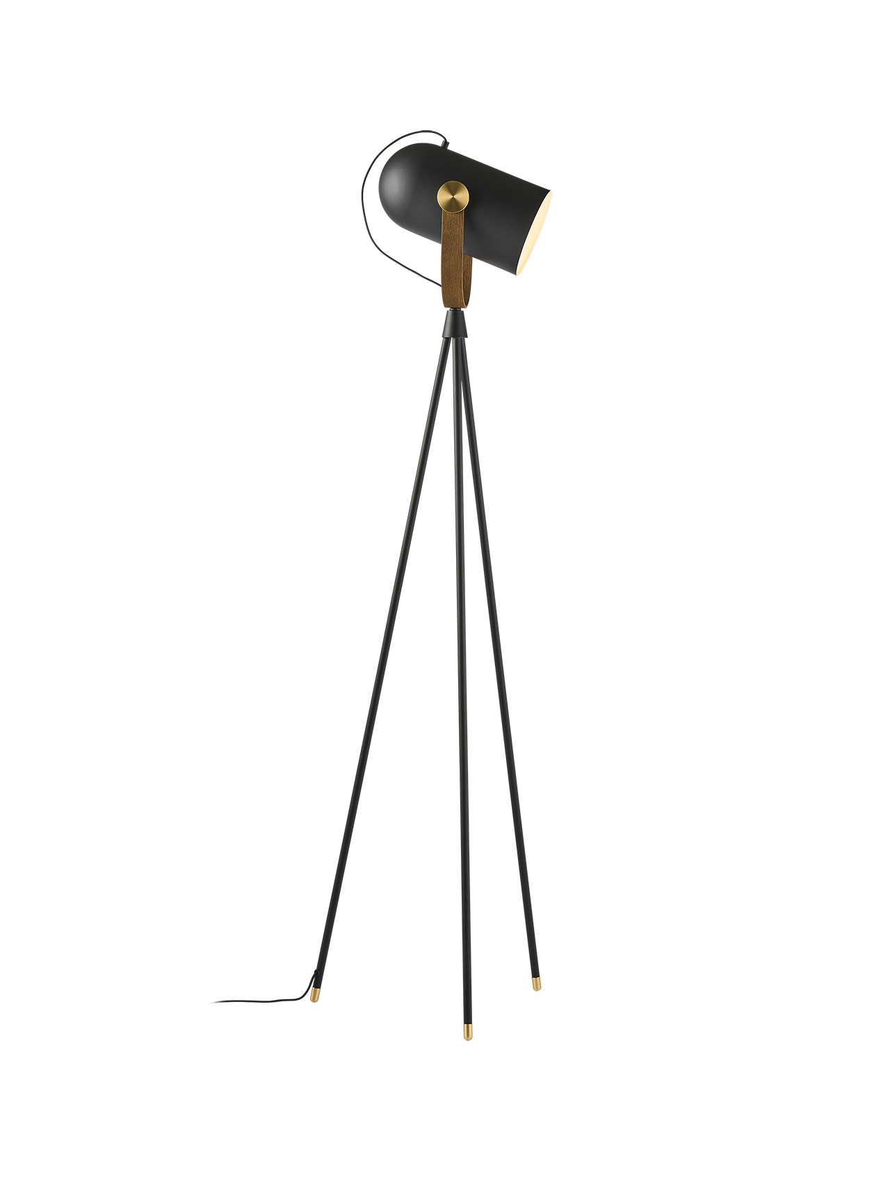 Carronade II røget eg/messing gulvlampe billede 1