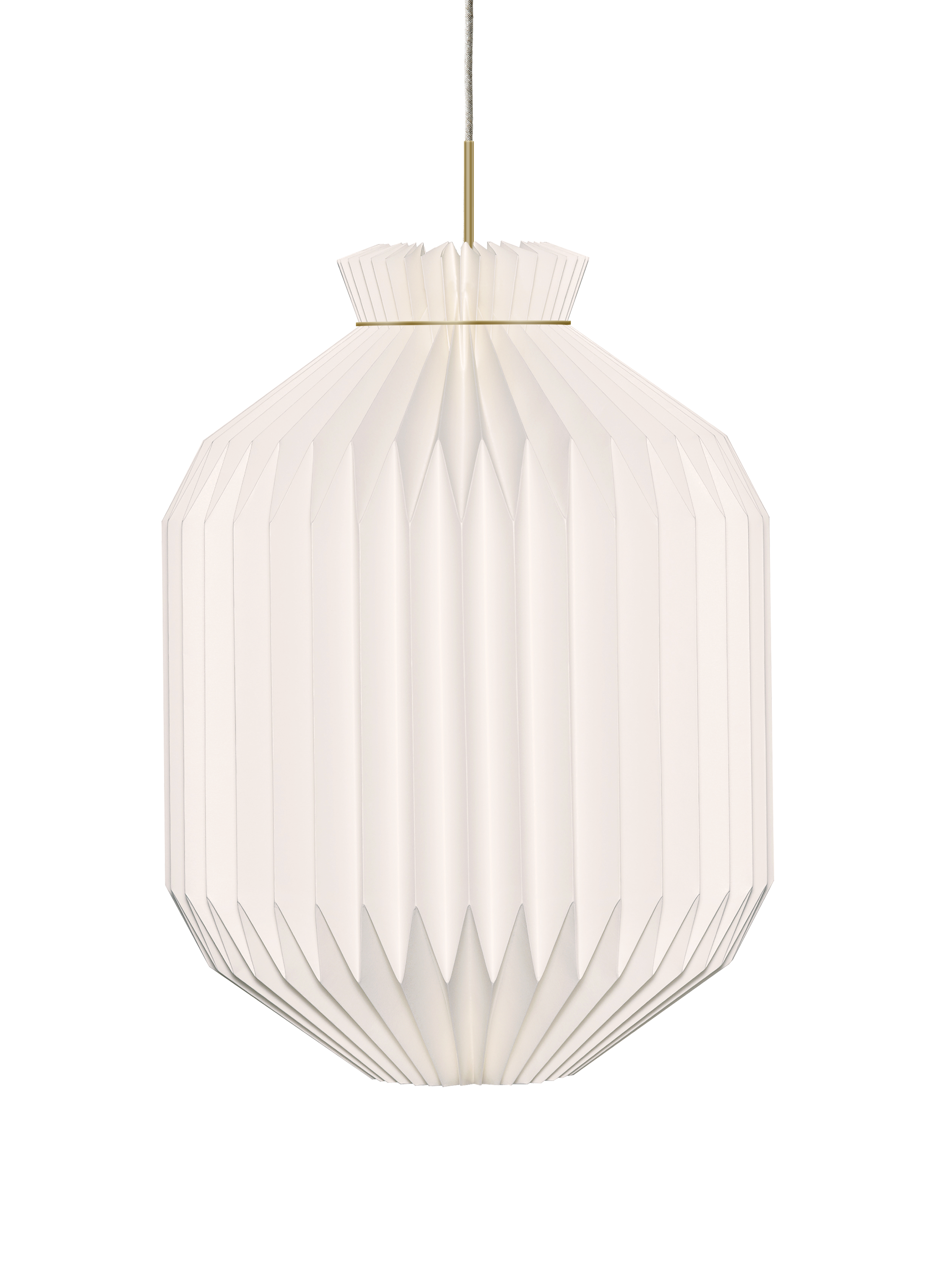 Model 105 XXL hvid/guld pendel m. plastskæm billede 2