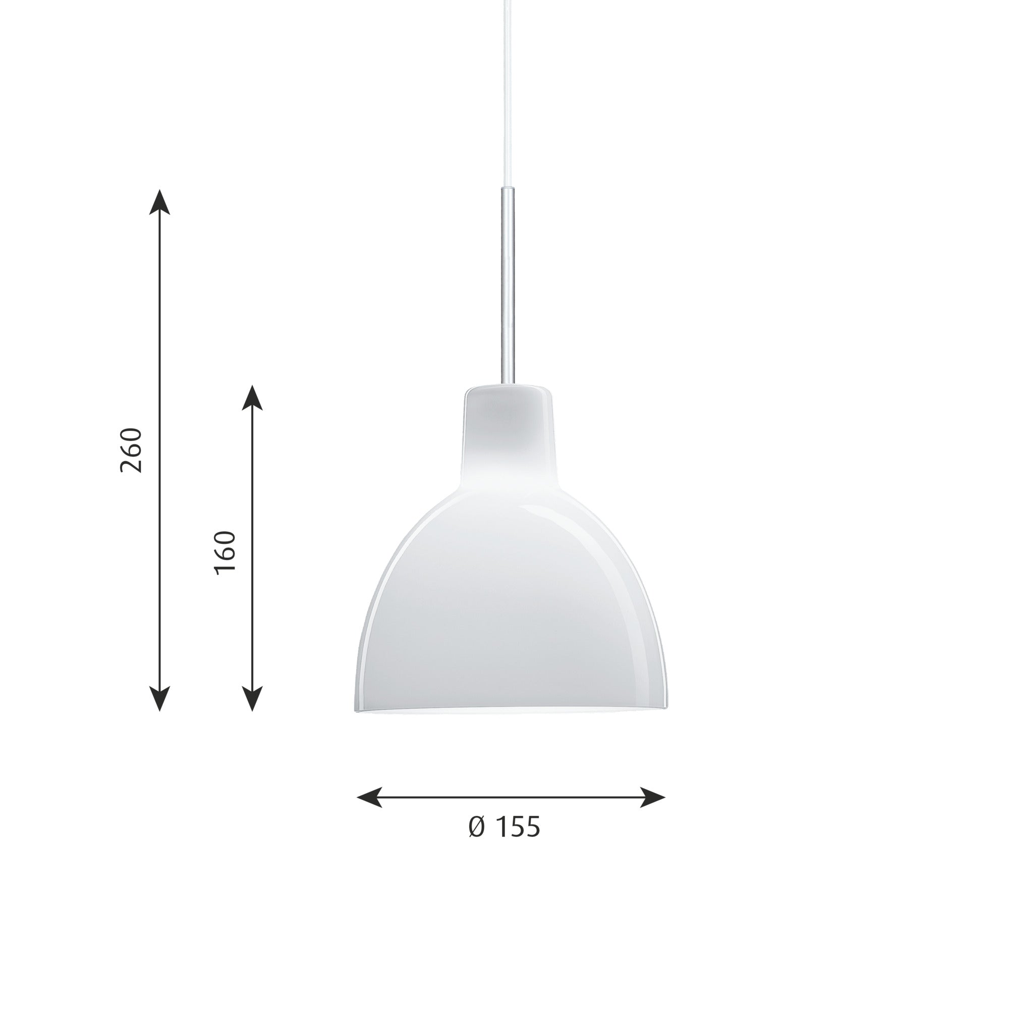 Toldbod Glas Pendel Ø 155 billede 2