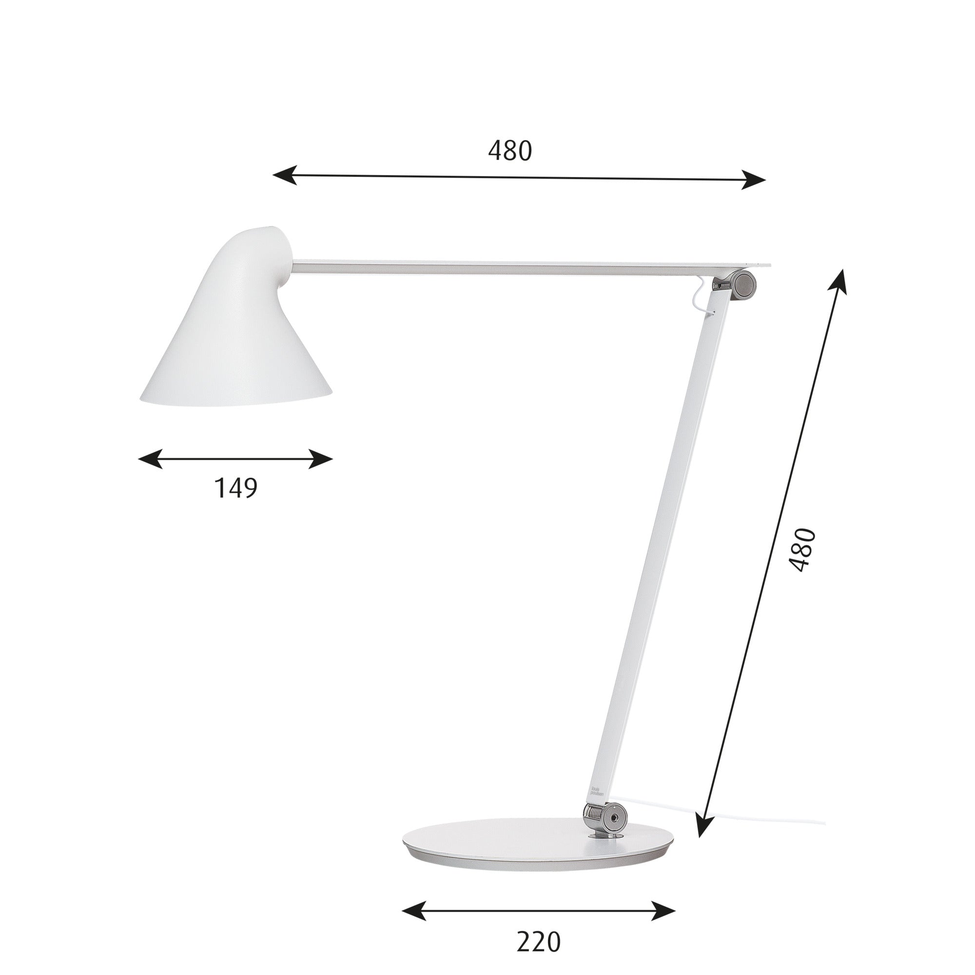 NJP Bordlampe LED 3000K Hvid billede 2