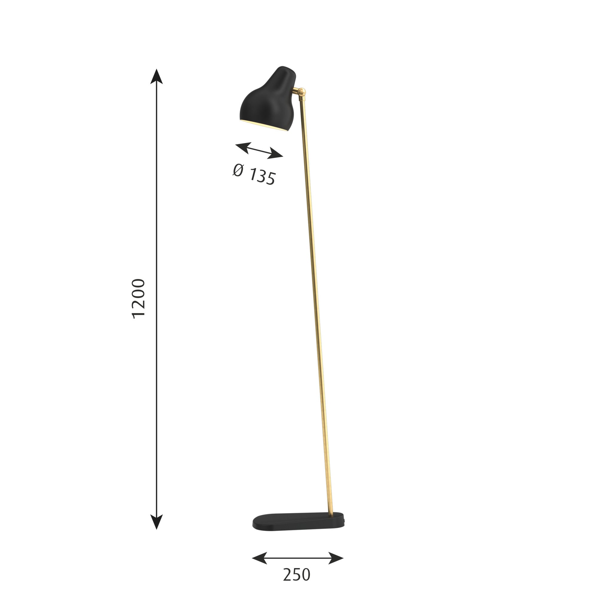 VL38 Gulvlampe Sort billede 2