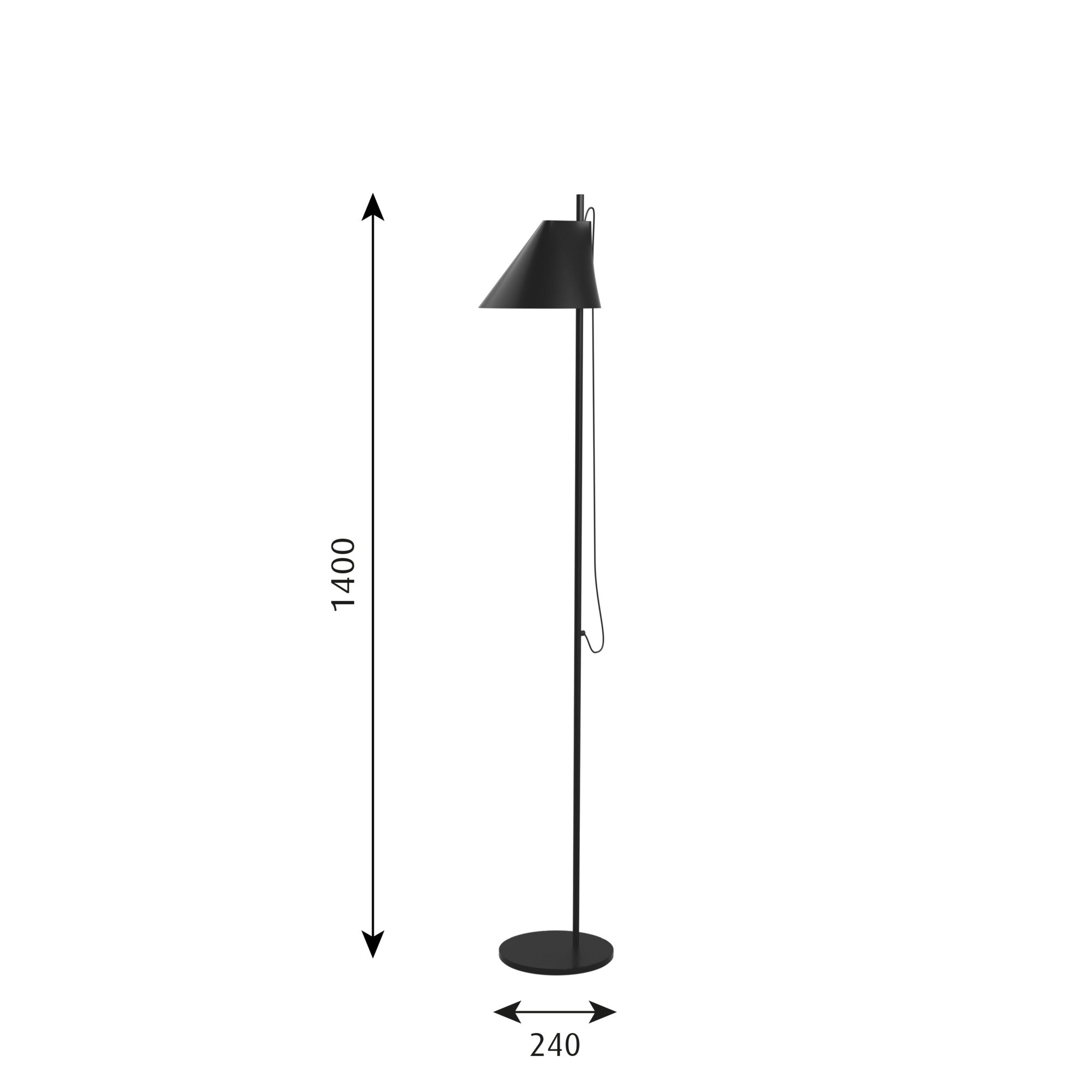 Yuh Gulvlampe LED 2700K Sort billede 2