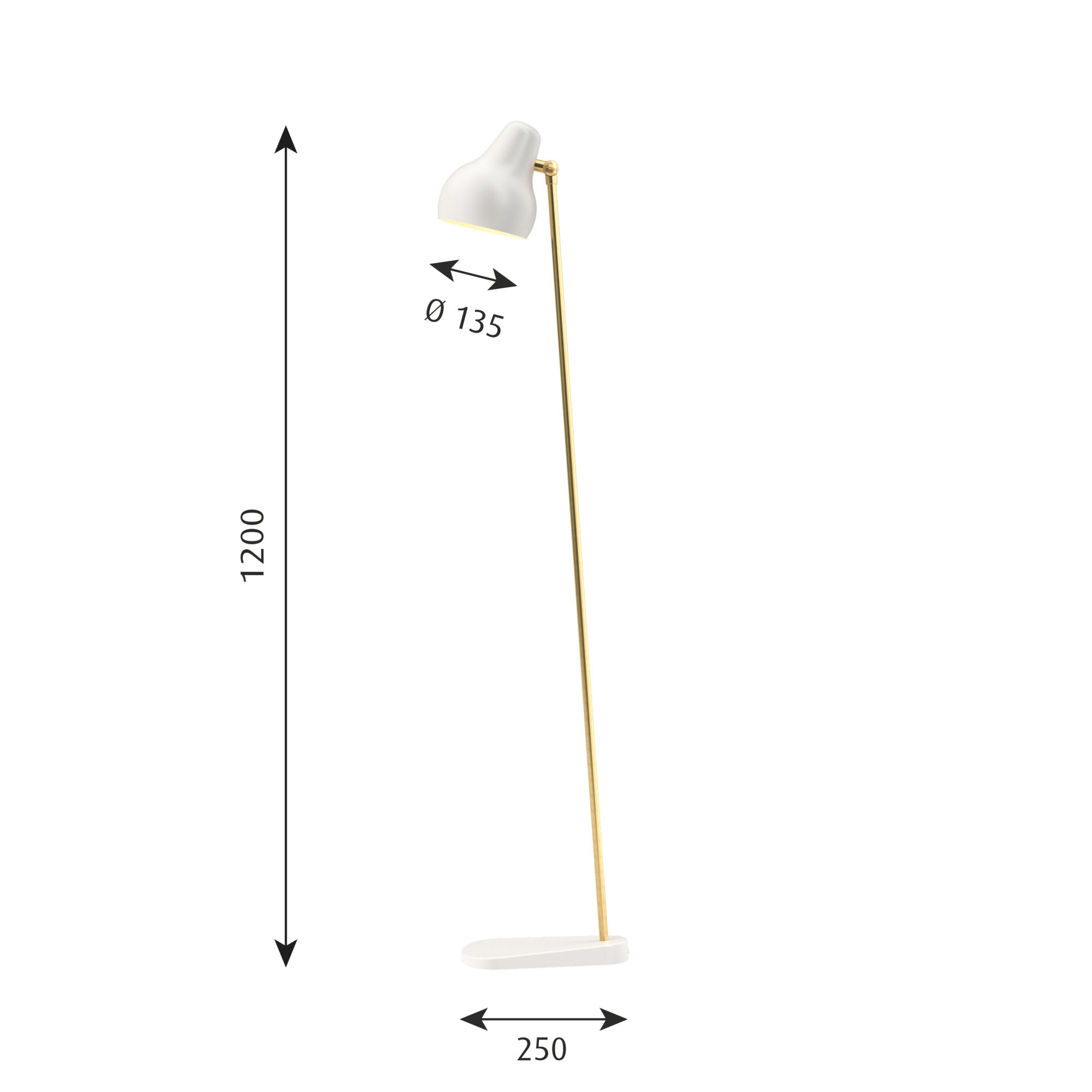 VL38 Gulvlampe Hvid billede 2