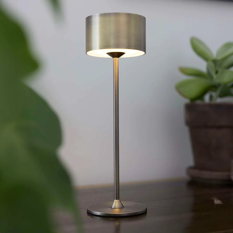 Bistro LED Bordlampe Antik Børstet Messing billede 4
