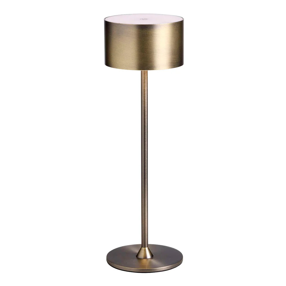 Bistro LED Bordlampe Antik Børstet Messing billede 1