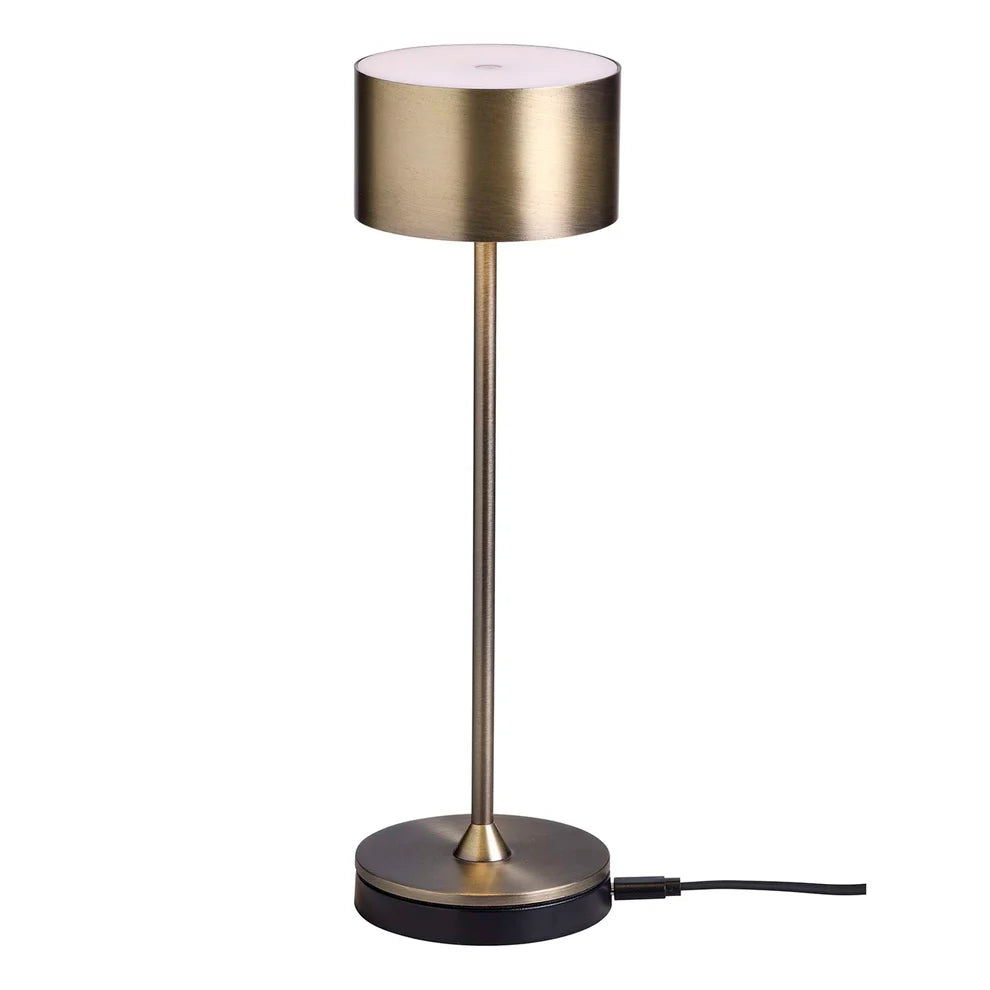 Bistro LED Bordlampe Antik Børstet Messing billede 2