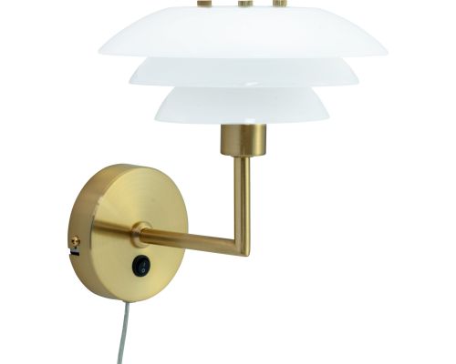 Dyberg Larsen DL20 opal/messing væglampe billede 1
