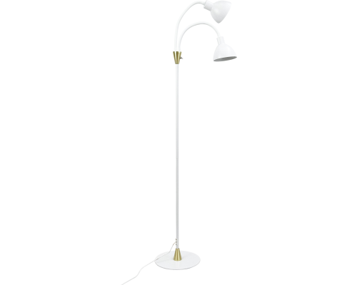 Dyberg Larsen Lilje hvid/messing gulvlampe billede 1