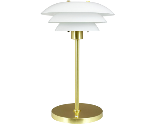 Dyberg Larsen DL20 LED opal/messing portable bordlampe billede 1