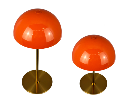 Dyberg Larsen Along LED orange/messing 2 stk. mini bordlampe billede 1