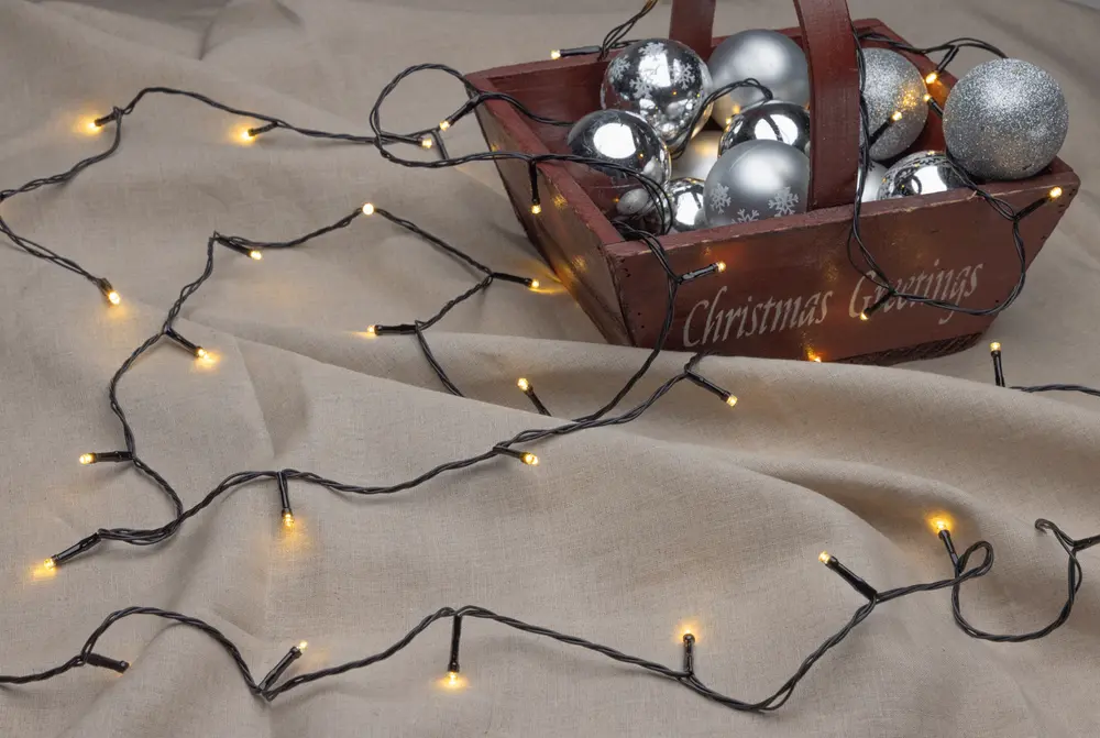 Nowel Lyskæde 200 LED med timer - varm hvid billede 2