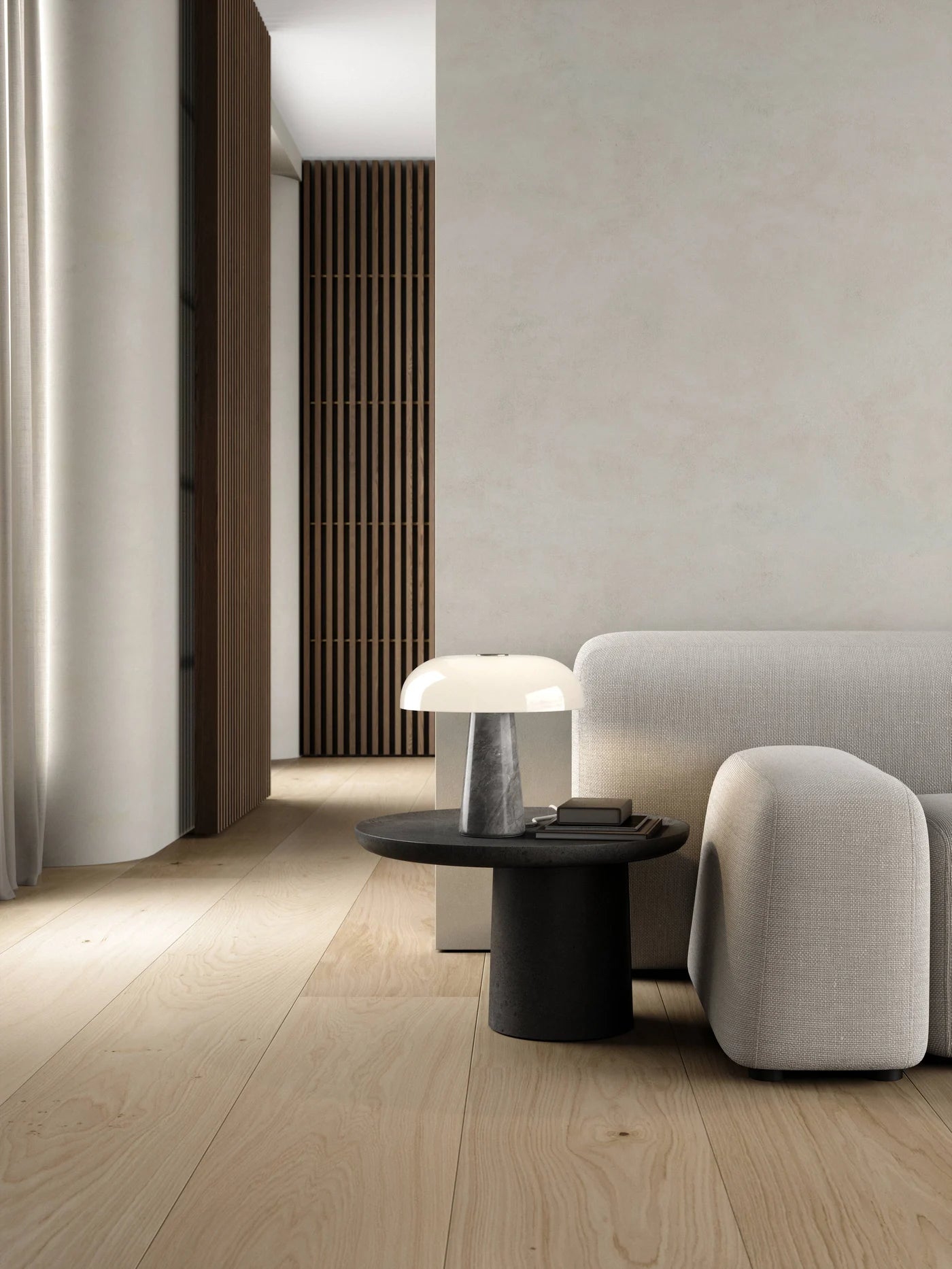 Glossy Bordlampe Opal Grå billede 4