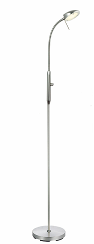 Vegas Gulvlampe LED Børstet Stål 1 arm - Halo Design billede 1
