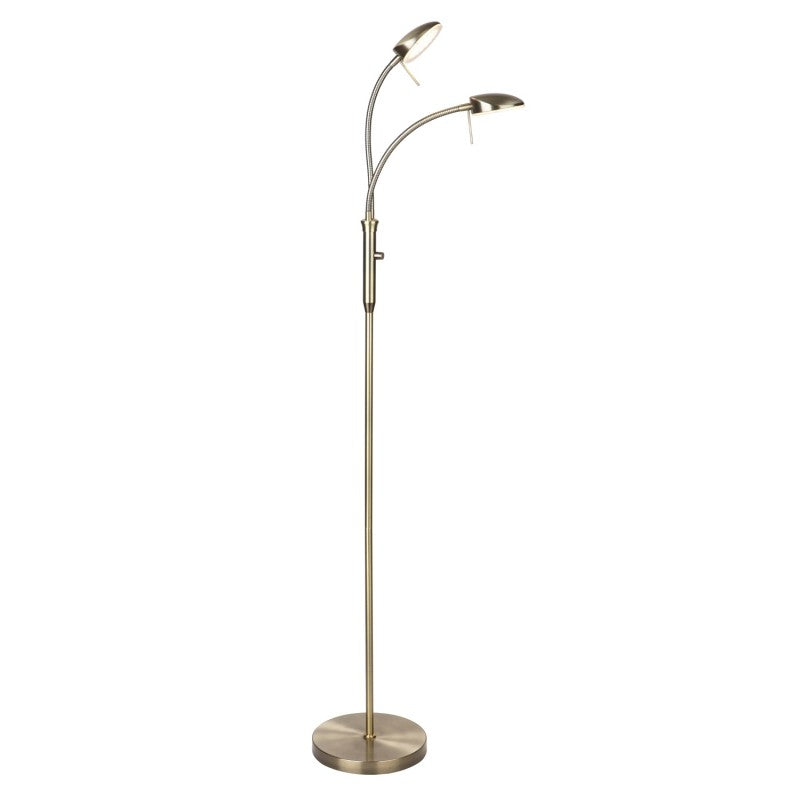 Vegas Gulvlampe 2-arm Dæmper Antique Messing - Halo Design billede 2