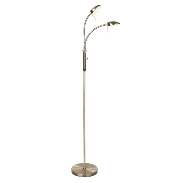 Vegas Gulvlampe 2-arm Dæmper Antique Messing - Halo Design billede 1