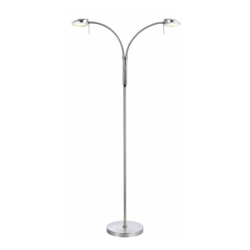 Vegas Gulvlampe LED Børstet Stål 2 arme - Halo Design billede 2