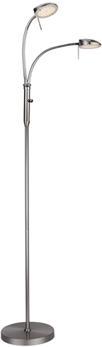 Vegas Gulvlampe LED Børstet Stål 2 arme - Halo Design billede 1