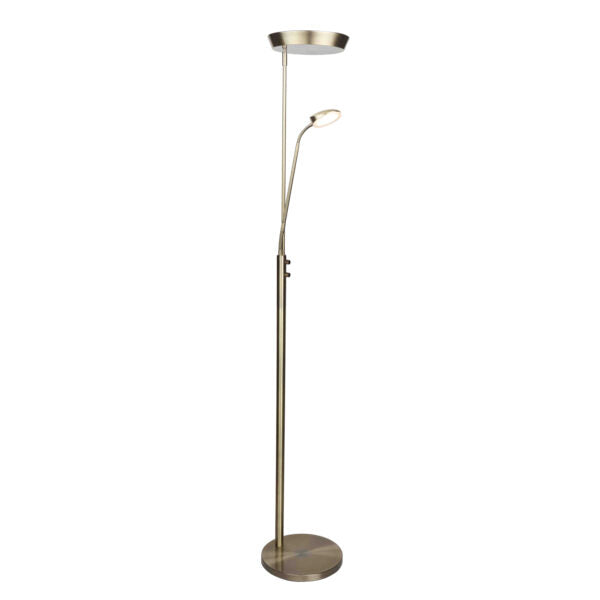 Vegas Kombi Gulvlampe Uplight Dæmper, Antique Messing - Halo Design billede 2