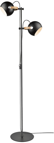 DC Gulvlampe Sort Ø18 2 arme - Halo Design billede 1