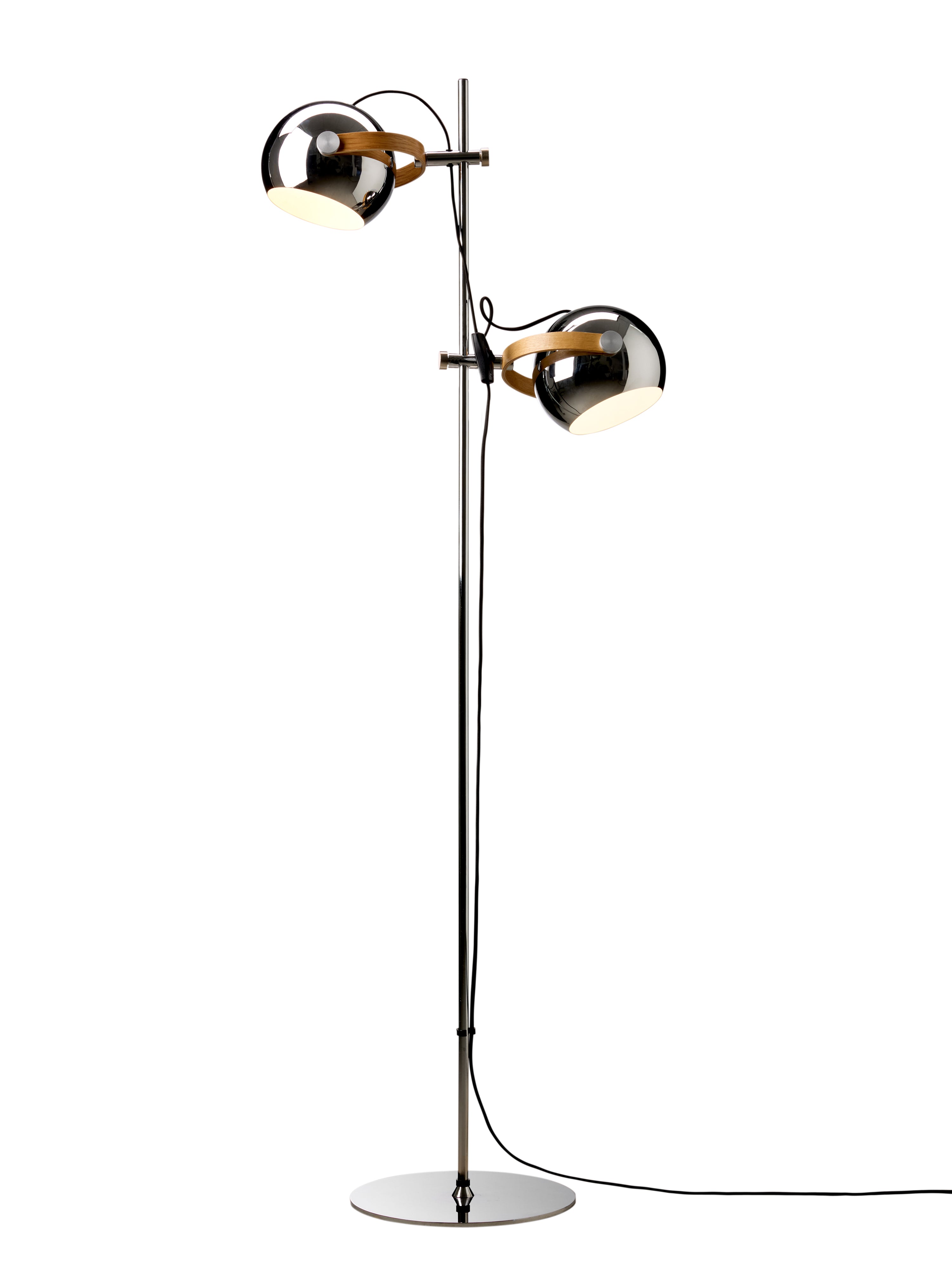 DC 2-Arm Gulvlampe Ø18 Krom billede 1