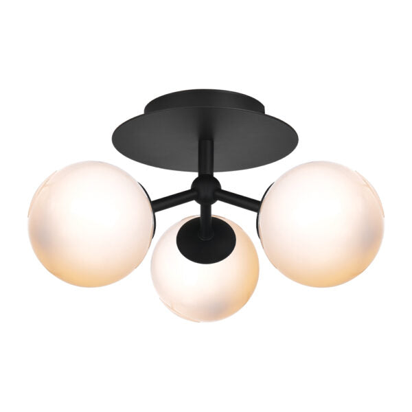 Atom Trio Loftslampe Ø26 Opal, sort - Halo Design billede 1