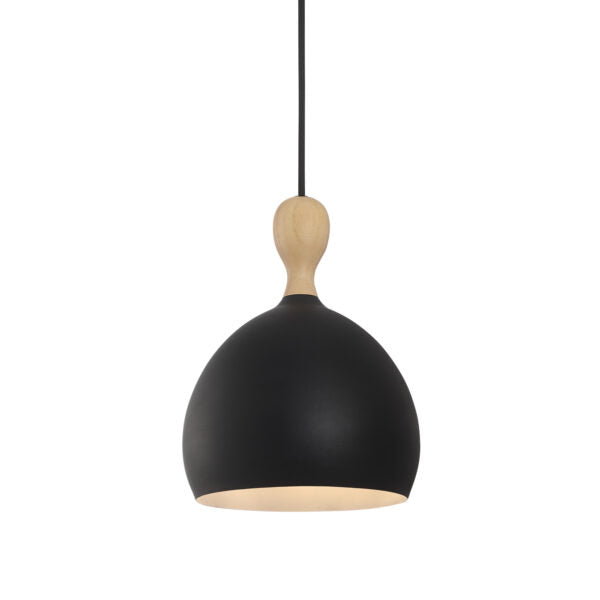 Duodde Pendel Metal, Træ Ø18 Sort - Halo Design billede 1