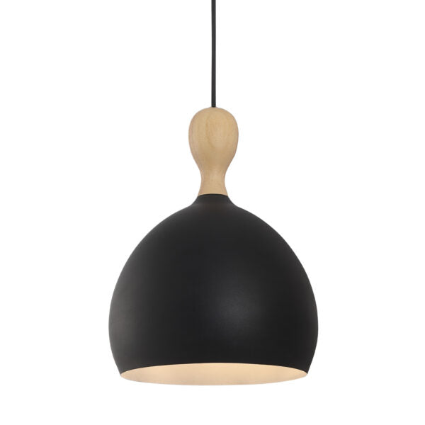 Duodde Pendel Metal, Træ Ø24 Sort - Halo Design billede 1