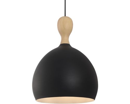 Duodde Pendel Metal, Træ Ø30 Sort - Halo Design billede 1